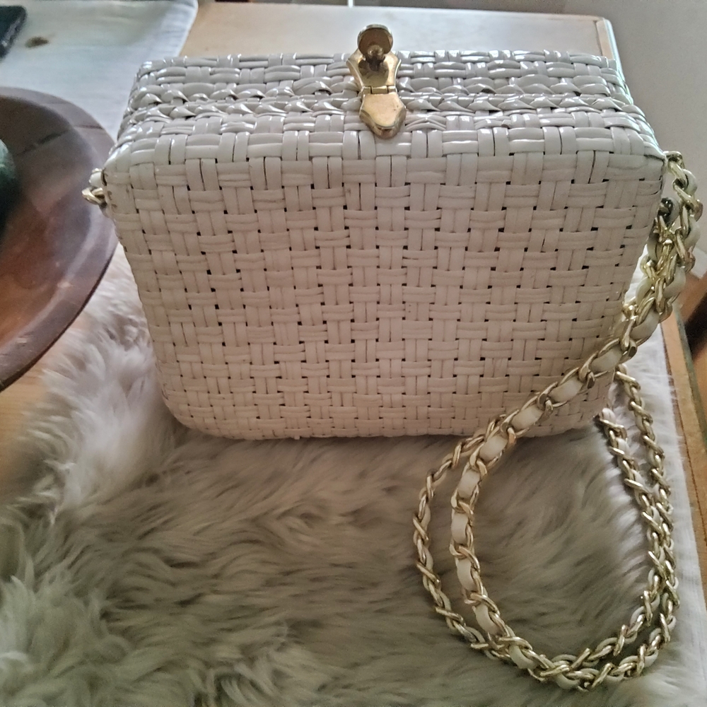 Authentic Vintage 1960's Rodo White Basket Weave Made in Italy EUC - Picture 5 of 16